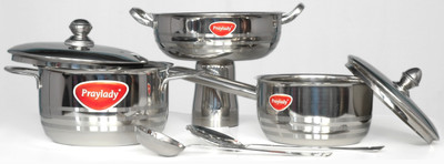 20% OFF on Praylady Kadhai, Pot, Pan Set Stainless Steel 20% OFF on Praylady Kadhai, Pot, Pan Set Stainless Steel