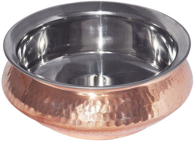 50% OFF on Prisha India Craft Copper Hyderabadi Bowl Handi 0.75 L Stainless Steel