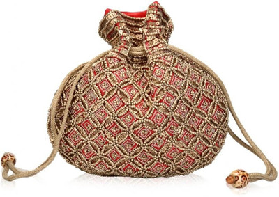 55% OFF on Oleva Matka Beads Sequins Pouch Brown Red 55% OFF on Oleva Matka Beads Sequins Pouch Brown Red