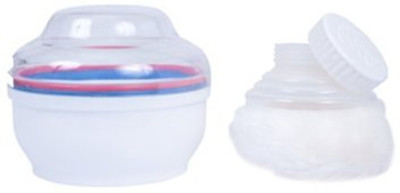 Baby Bucket Papa Baby Powder Puff With Compartment (White)