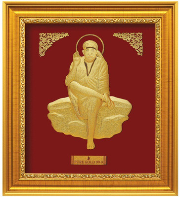 5% OFF on Anurag Jewellers Manimajra Sai Baba A-7 24k 99.9% Sheet Artwork-Prima Art Gold Plated Decorative