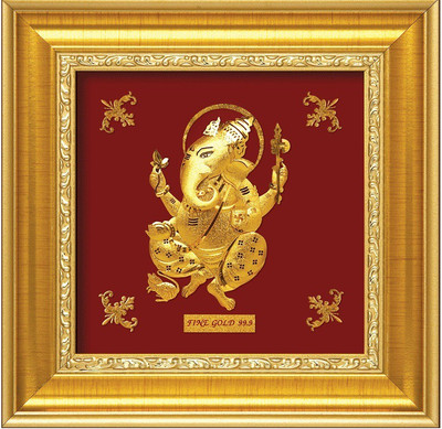 5% OFF on Anurag Jewellers Manimajra Dancing Ganesha A-8 In 24k 99.9% Sheet Artwork-Prima Art Gold Plated Decorative
