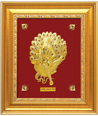 Anurag Jewellers Manimajra Baba Balaknath A-7 24k 99.9% Sheet Artwork-Prima Art Gold Plated Decorative