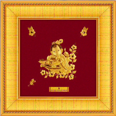 5% OFF on Anurag Jewellers Manimajra Ganesha With Shivling A-8 In 24k 99.9% Sheet Artwork-Prima Art Gold Plated Decorative