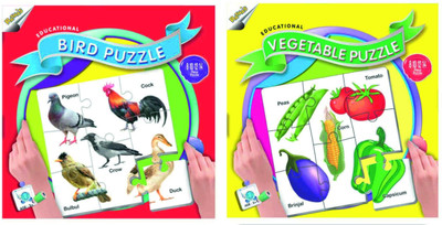 Ratnas Pack Of 2 -Educational Vegetable And Bird Puzzle