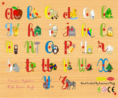5% OFF on Learner's Play Cursive English Alphabet Lowercase Knob Puzzle 5% OFF on Learner's Play Cursive English Alphabet Lowercase Knob Puzzle