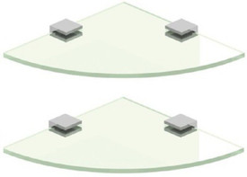 Fancy Glass Glass Wall Shelf (Number Of Shelves - 2, Clear) - RSFEACG2FQMW6FHK