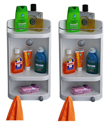 3% OFF on CiplaPlast Caddy Small Corner Cabinet - White Set of 2 Polypropylene Wall Shelf Number of Shelves - 3, White 3% OFF on CiplaPlast Caddy Small Corner Cabinet - White Set of 2 Polypropylene Wall Shelf Number of Shelves - 3, White