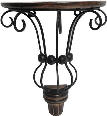 33% OFF on Pindia Fancy Design Home Decor Wall Hanging Single Bracket Wooden, Iron Wall Shelf Number of Shelves - 1, Brown