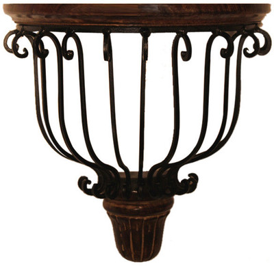 45% OFF on Pindia Authentic Beautiful Fancy Wood & Wrought Iron Wall Bracket Wooden, Iron Wall Shelf Number of Shelves - 1, Brown, Black