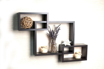 LifeEstyle Wooden Wall Shelf Number of Shelves - 3, Black LifeEstyle Wooden Wall Shelf Number of Shelves - 3, Black