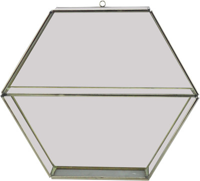 36% OFF on Exim 11 Brass, Glass Wall Shelf Number of Shelves - 2, Gold