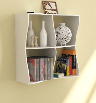 67% OFF on Home Sparkle Wave Design Wooden Wall Shelf Number of Shelves - 4, White 67% OFF on Home Sparkle Wave Design Wooden Wall Shelf Number of Shelves - 4, White