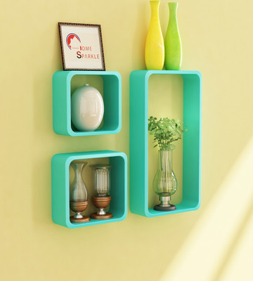 60% OFF on Home Sparkle Cube Shaped Wooden Wall Shelf Number of Shelves - 3, Blue 60% OFF on Home Sparkle Cube Shaped Wooden Wall Shelf Number of Shelves - 3, Blue