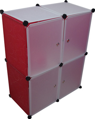 33% OFF on Gran Plastic, Stainless Steel Wall Shelf Number of Shelves - 4, Red, White