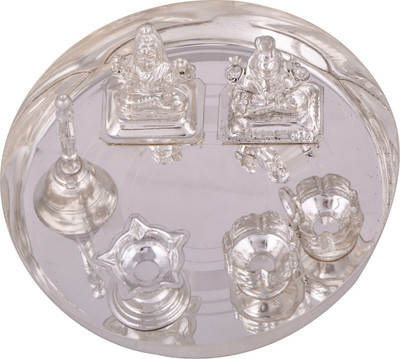 55% OFF on GS Museum Silver Plated Pooja & Thali Set