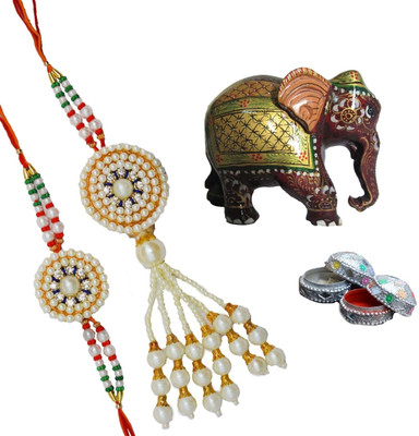 79% OFF on eCraftIndia Rakhi Set for Bhaiya-Bhabhi with Wooden Painted Elephant & Roli Tikka Design Rakhi Set 79% OFF on eCraftIndia Rakhi Set for Bhaiya-Bhabhi with Wooden Painted Elephant & Roli Tikka Design Rakhi Set