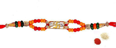 46% OFF on Indigo Creatives Shubh Swaskita Design Rakhi Set