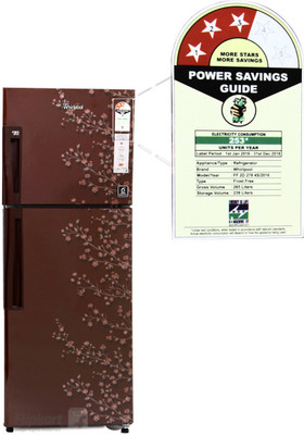 Whirlpool 265 L Frost Free Double Door Refrigerator (NEO FR278 ROY 3S, Wine Gloria) 