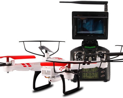 Toys Bhoomi 2.0MP HD Camera Auto-Pathfinder RC Professional Quadcopter Drone With 5.8G Transmission FPV Monitor - 2.4GHz 4CH Headless Mode One Key Return (White)
