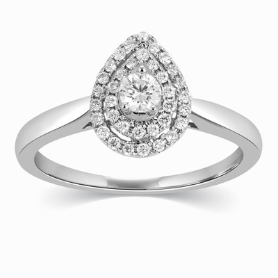 Kama Jewellery Ariza Diamond Ring White Gold Diamond 18 K Ring