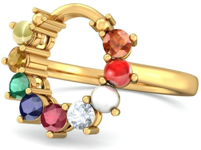 6% OFF on BlueStone The Aaditya Nav Yellow Gold Diamond 18K Yellow Gold Plated 18 K Ring