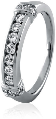 23% OFF on Velvetcase Enhanced Channel Set Diamond Eternity Band White Gold 18 K Ring