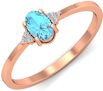 KuberBox Rose Gold Topaz 18K Yellow Gold Plated 18 K Ring