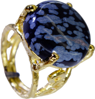 24% OFF on Riyo Taking Jasper Copper Onyx 18K Yellow Gold Plated Ring