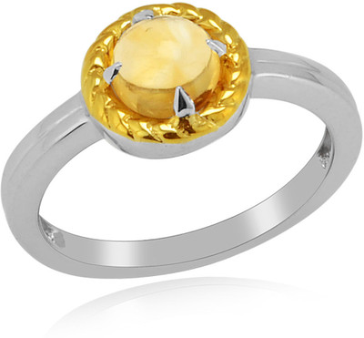 46% OFF on RosesNRibbons Tribal Twist Sterling Silver Citrine Rhodium, 18K Yellow Gold Plated Ring