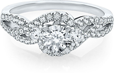 70% OFF on Ziveg 92.5 Sterling Silver Made With Swarovski Zirconia Silver Swarovski Crystal Platinum Plated Ring