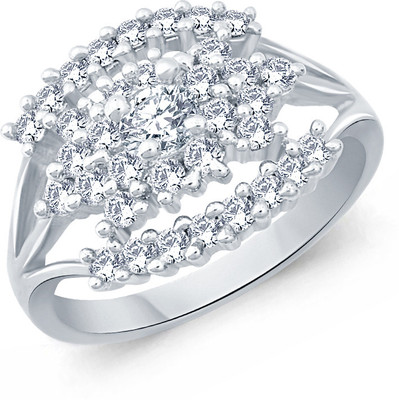 50% OFF on Navvya Sterling Silver Rhodium Plated Ring