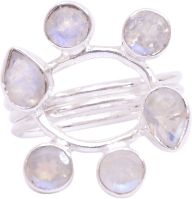 46% OFF on Rubera Silver Moonstone Ring