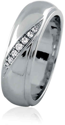 23% OFF on Velvetcase Mens Seven Stone Diamond Accent Band White Gold 18 K Ring