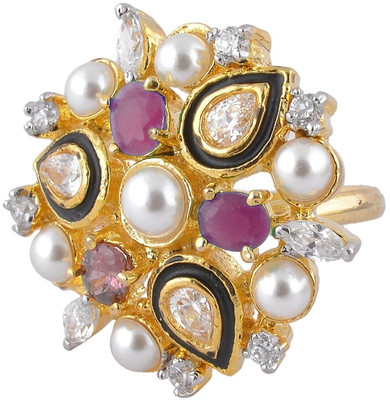 44% OFF on Adwitiya Collection Kundan Copper Ring