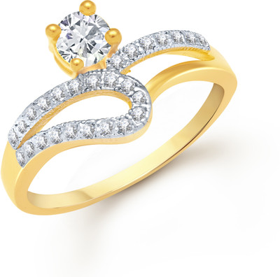 82% OFF on VK Jewels Splendid CZ Gold and Rhodium Plated Alloy Cubic Zirconia 18K Yellow Gold Plated 18 K Ring