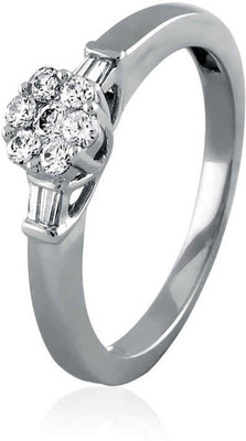 10% OFF on Velvetcase Enhanced Floral Cluster Engagment White Gold 18 K Ring