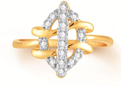 Jashn Yellow Gold Diamond Rhodium Plated Ring