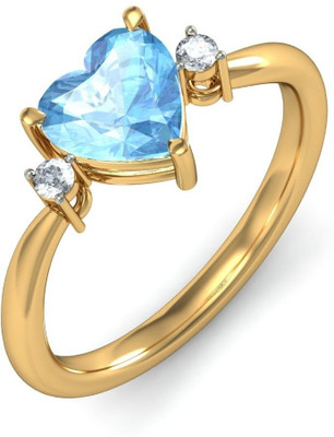 9% OFF on BlueStone The Mirella Gold Topaz, Diamond 18K Yellow Gold Plated 18 K Ring
