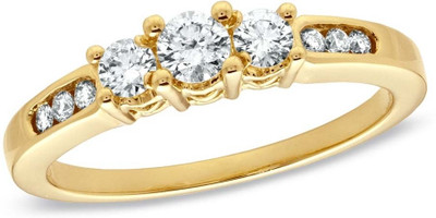 50% OFF on Kiara Jewellery Sterling Silver Swarovski Crystal Yellow Gold Plated Ring