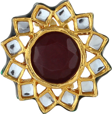 Aadi Creations Geometrical Alloy Yellow Gold Plated Ring