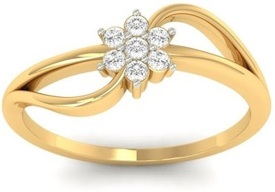31% OFF on Jewels5 Marigold Yellow Gold Diamond Rhodium Plated 18 K Ring