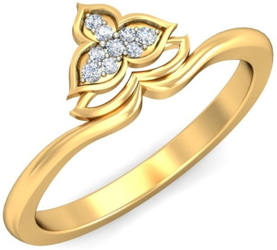 28% OFF on Demira Jewels Floral Yellow Gold Diamond Yellow Gold Plated 18 K Ring