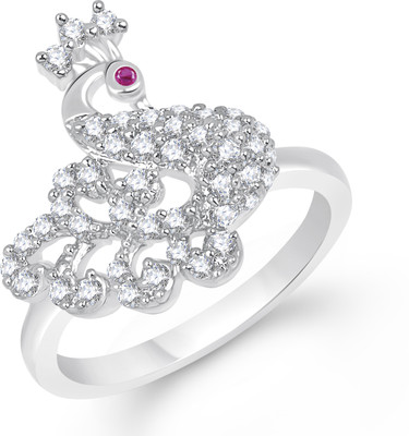 75% OFF on VK Jewels Radiant Mayur Alloy Cubic Zirconia Rhodium Plated Ring