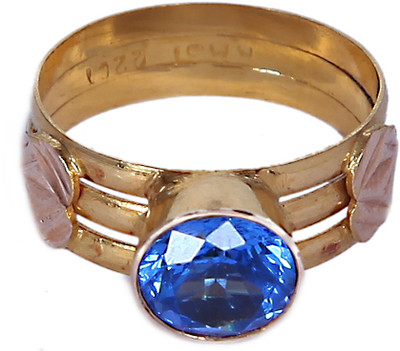 Rasi Jewelry Gold Sapphire Rhodium Plated 22 K Ring