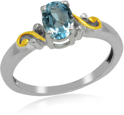 67% OFF on RosesNRibbons Vintage Wonder Sterling Silver Topaz Rhodium, 18K Yellow Gold Plated Ring