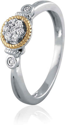 10% OFF on Velvetcase Diamond Accent Miligrain White Gold 18 K Ring