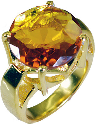 52% OFF on Riyo Prepossessing Citrine Cz Copper Cubic Zirconia 18K Yellow Gold Plated Ring