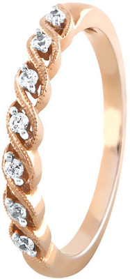 10% OFF on Velvetcase Ribbon Diamond Eternity Band Rose Gold 18 K Ring