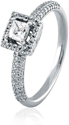 30% OFF on Velvetcase Princess Diamond Frame White Gold 18 K Ring